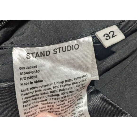 Stand Studio GRY Quilted Down Jacket Coat Black Size FR 32 US Small - Picture 4 of 9